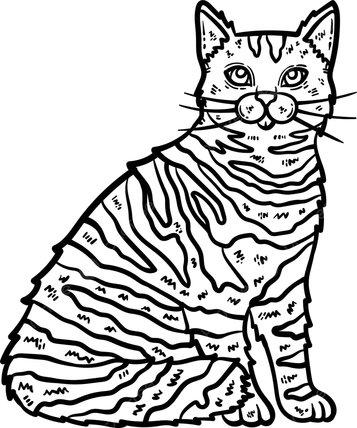 Cat animal coloring page for adult outline colouring page colour vector outline colouring page colour png and vector with transparent background for free download