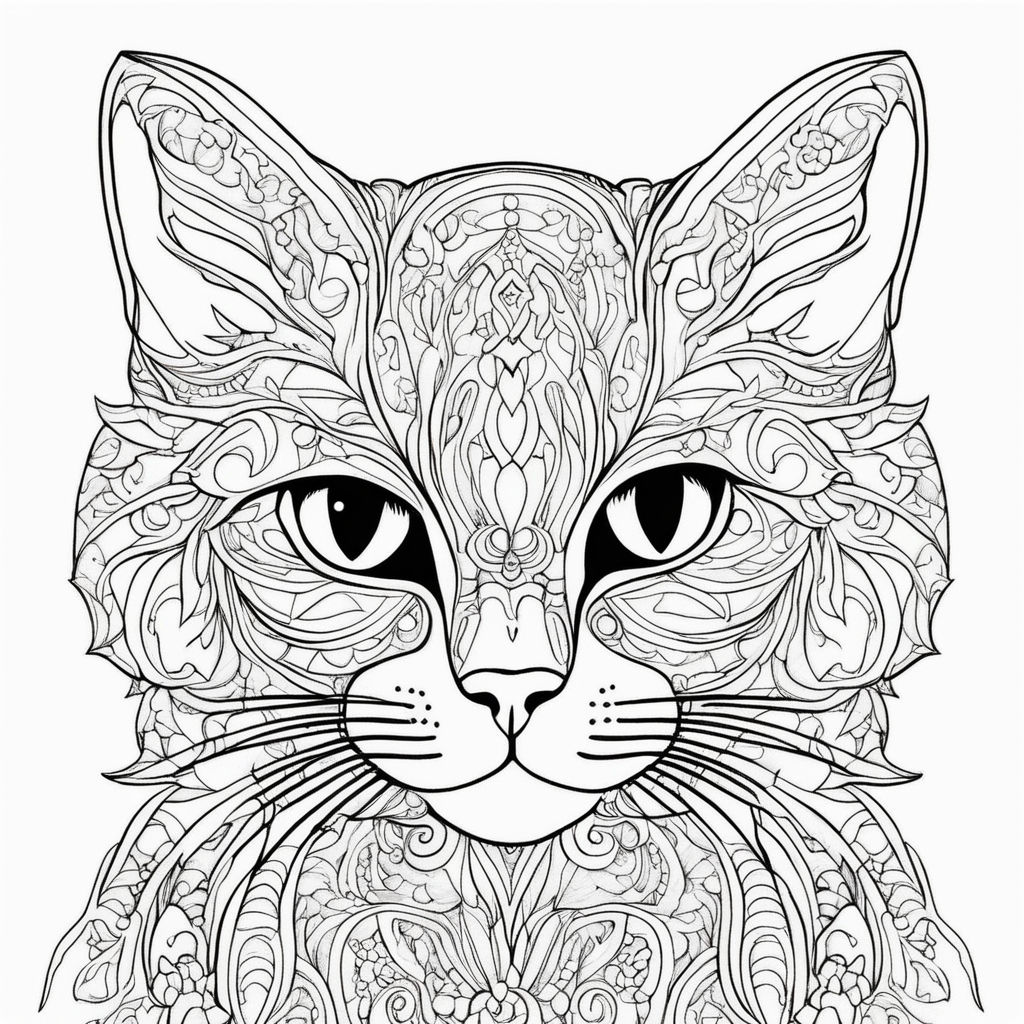 A line drawing of a tabby cat drawn with one continuous line