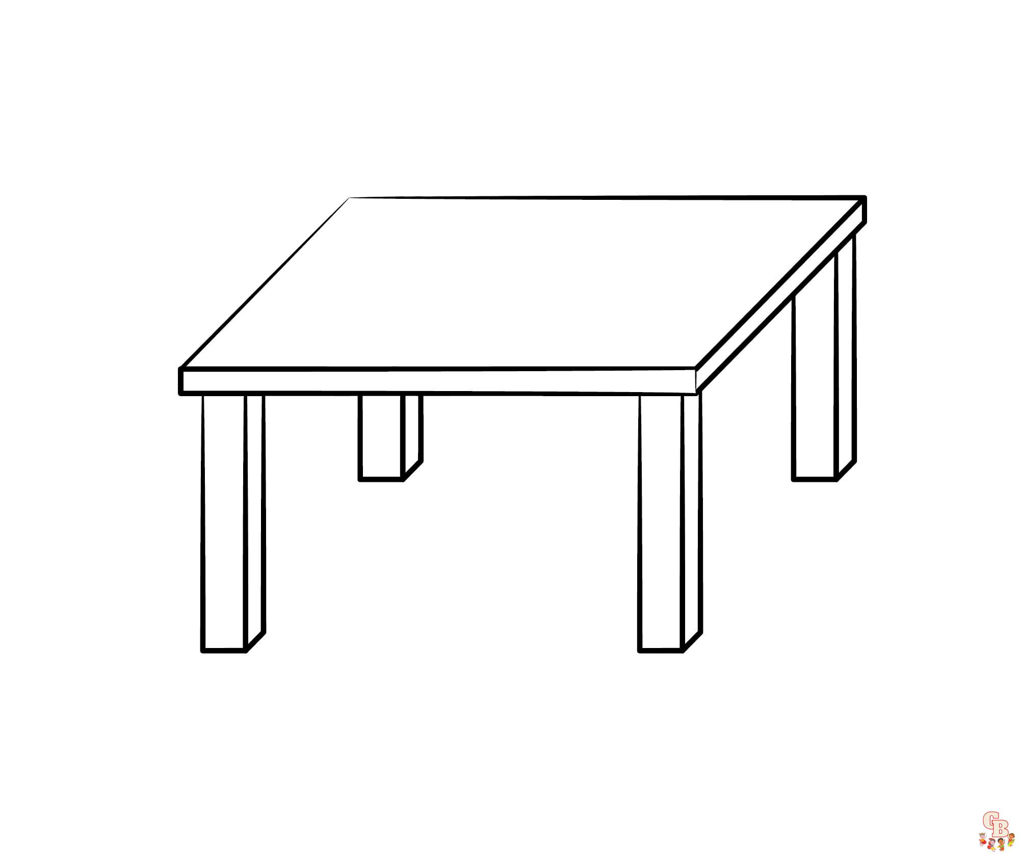 Printable table coloring pages free for kids adults