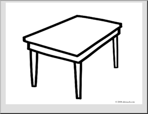 Clip art basic words table coloring page i