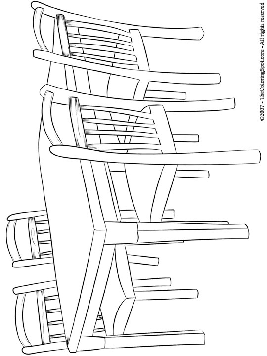 Table chairs coloring page audio stories for kids free coloring pages colouring printables