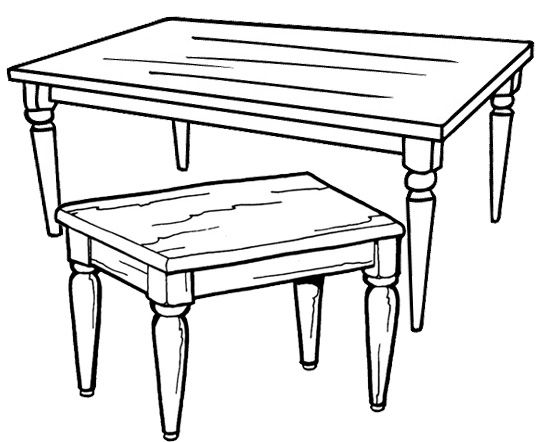 Wooden table coloring page wooden tables simple table table