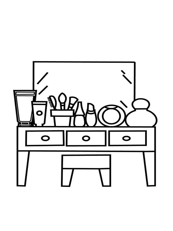 Dressing table coloring page