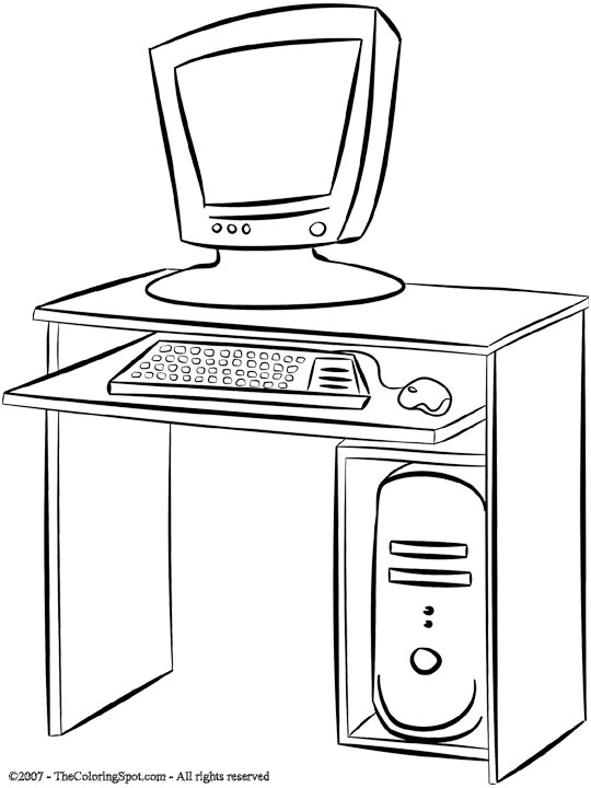 Puter desk coloring page audio stories for kids free coloring pages colouring printables