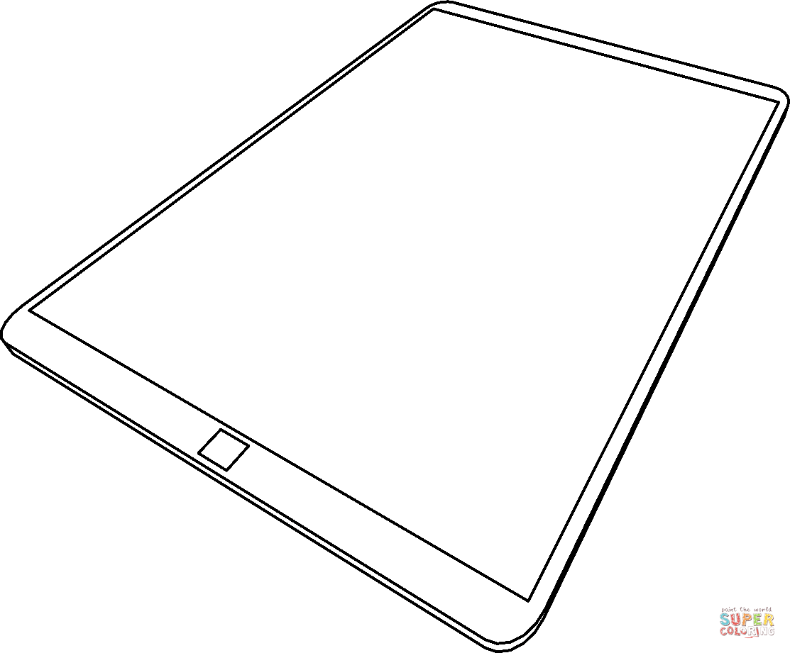 A simple tablet coloring page free printable coloring pages