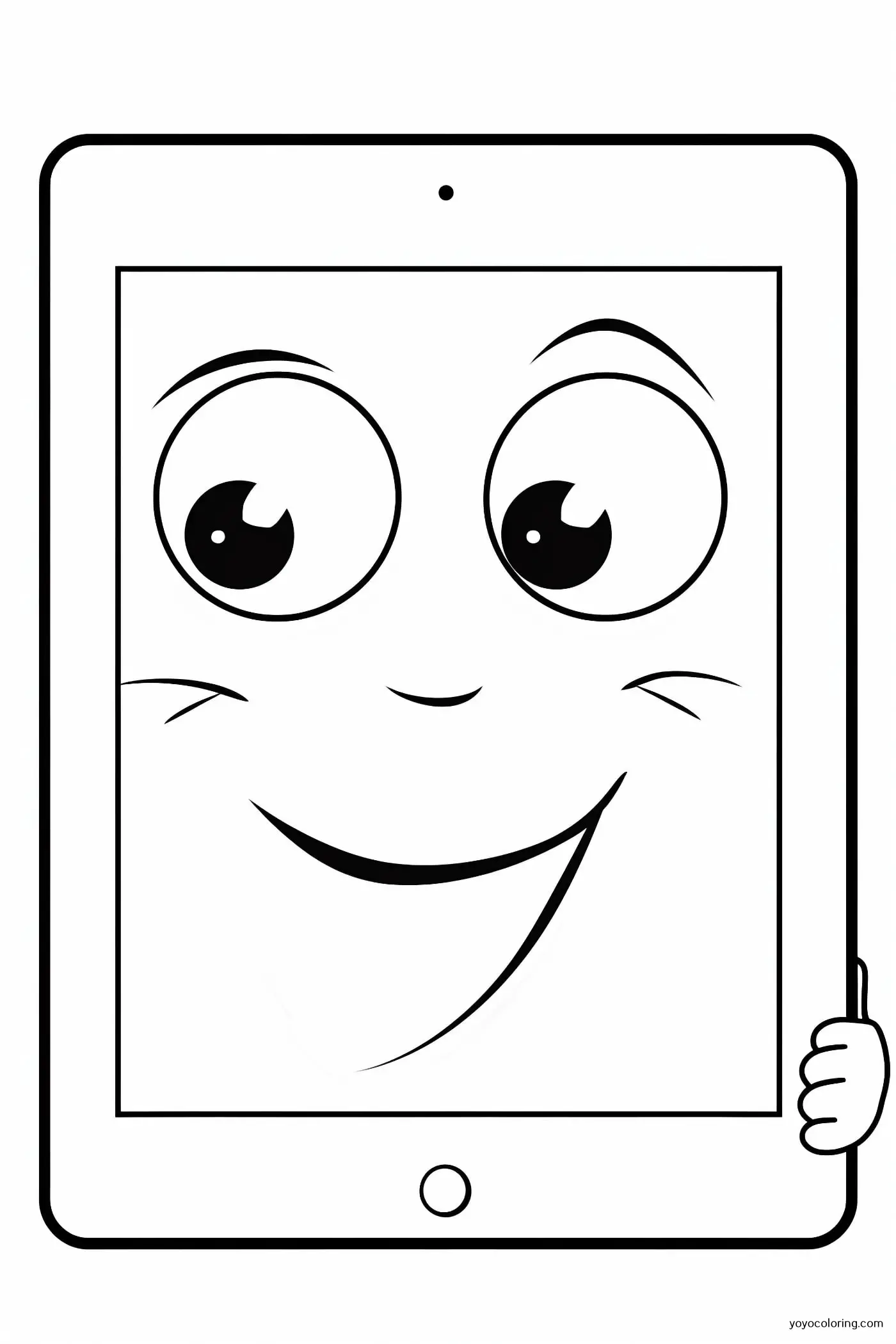 Tablet coloring pages á printable painting template