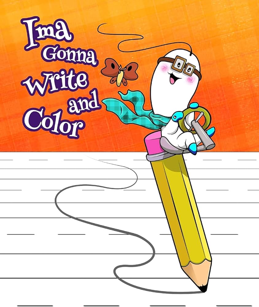 Ima gonna write and color primary writing tablet sheets of practice paper ruling coloring pages preschool kindergarten st grade book size x primary writing tablet series