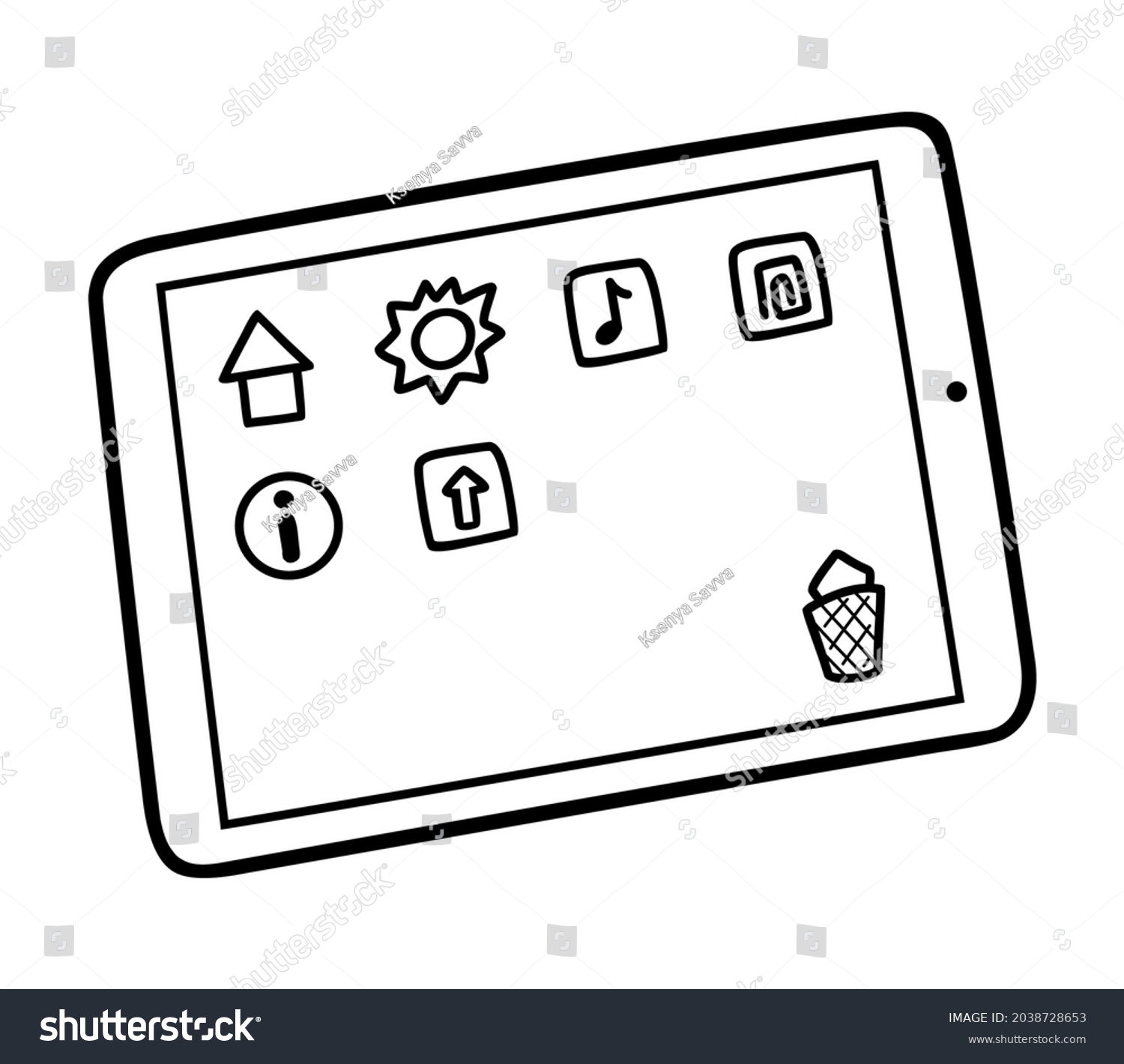 Coloring book children tablet stock vector royalty free