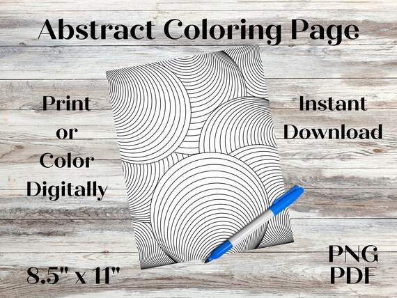 Printable pattern coloring page instant pdf and png download coloring page for adults print or color on your phone or tablet