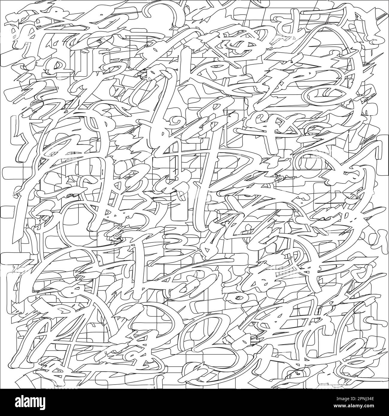 Doodle handdrawn street art design black and white coloring page abstract vibrant line illustration tablet notebook sketch stock vector image art