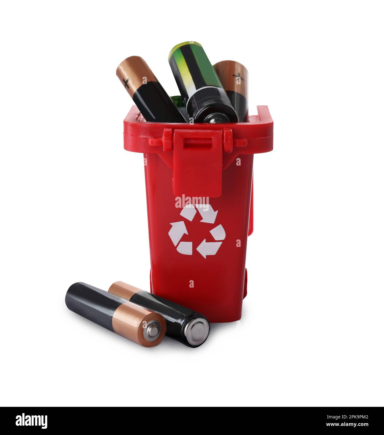 Riduos peligrosos tacho rojo imãgen recortadas de stock