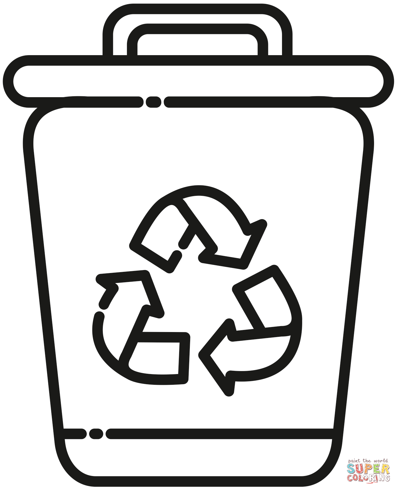 Dibujo de tacho de reciclaje para colorear dibujos para colorear imprimir gratis