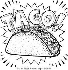Taco illustration food coloring pages taco drawing coloring pages