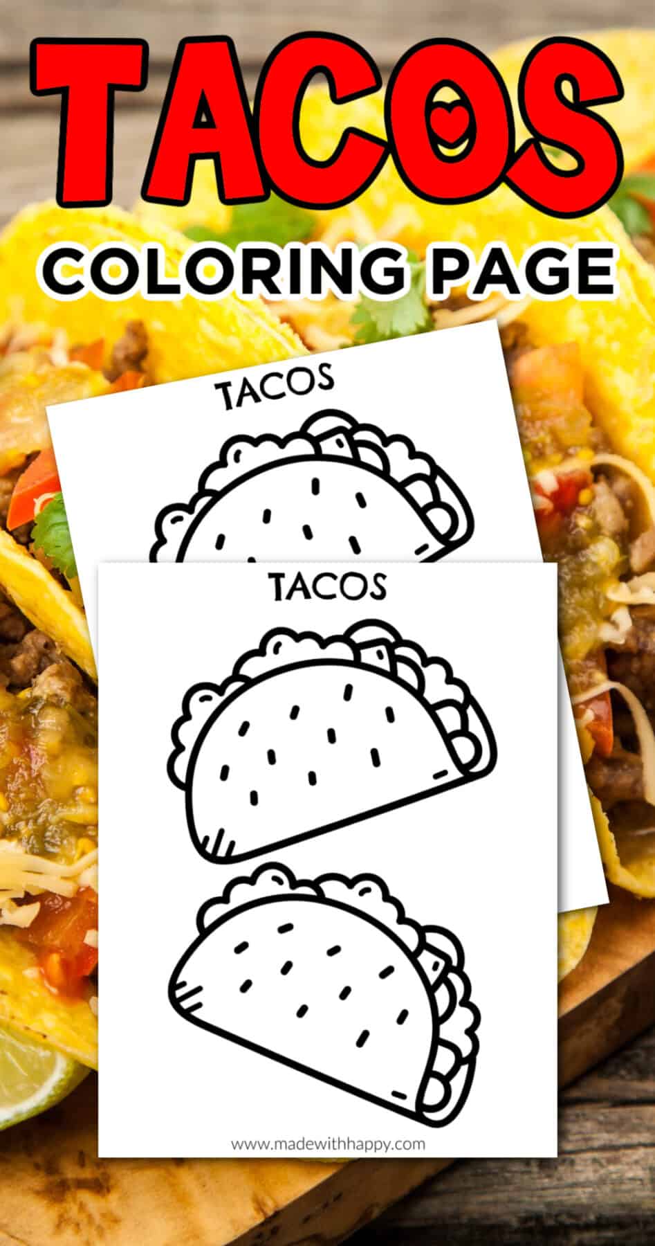 Taco coloring page