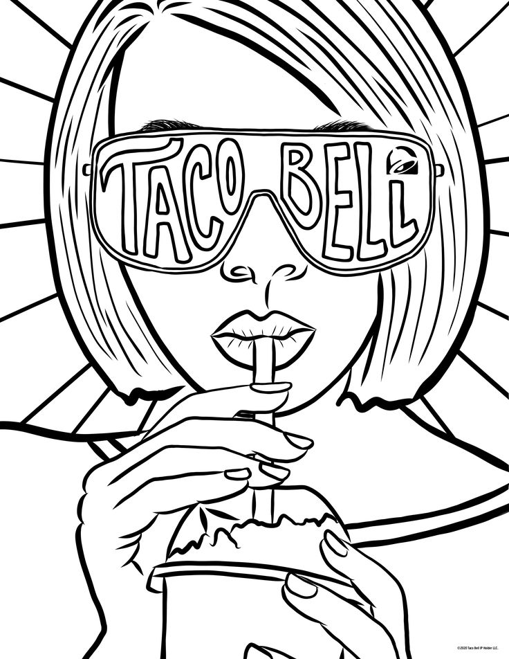 Taco bell coloring page coloring pages coloring book pages coloring books