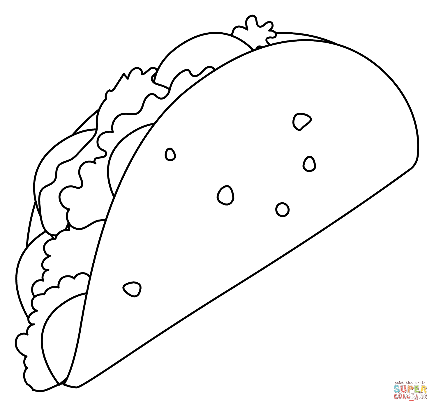 Taco emoji coloring page free printable coloring pages