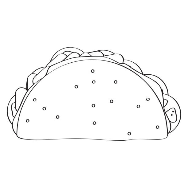 Sketch of a taco stock illustration