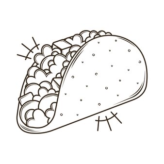 Taco outline vectors illustrations for free download