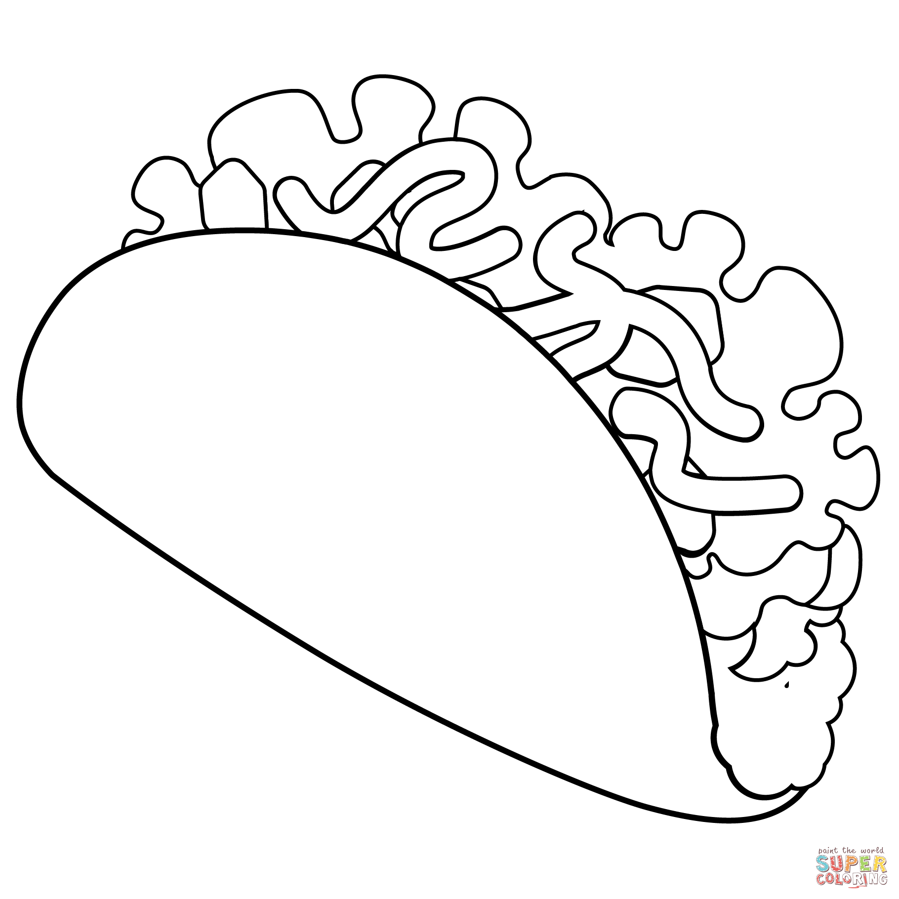 Taco emoji coloring page free printable coloring pages