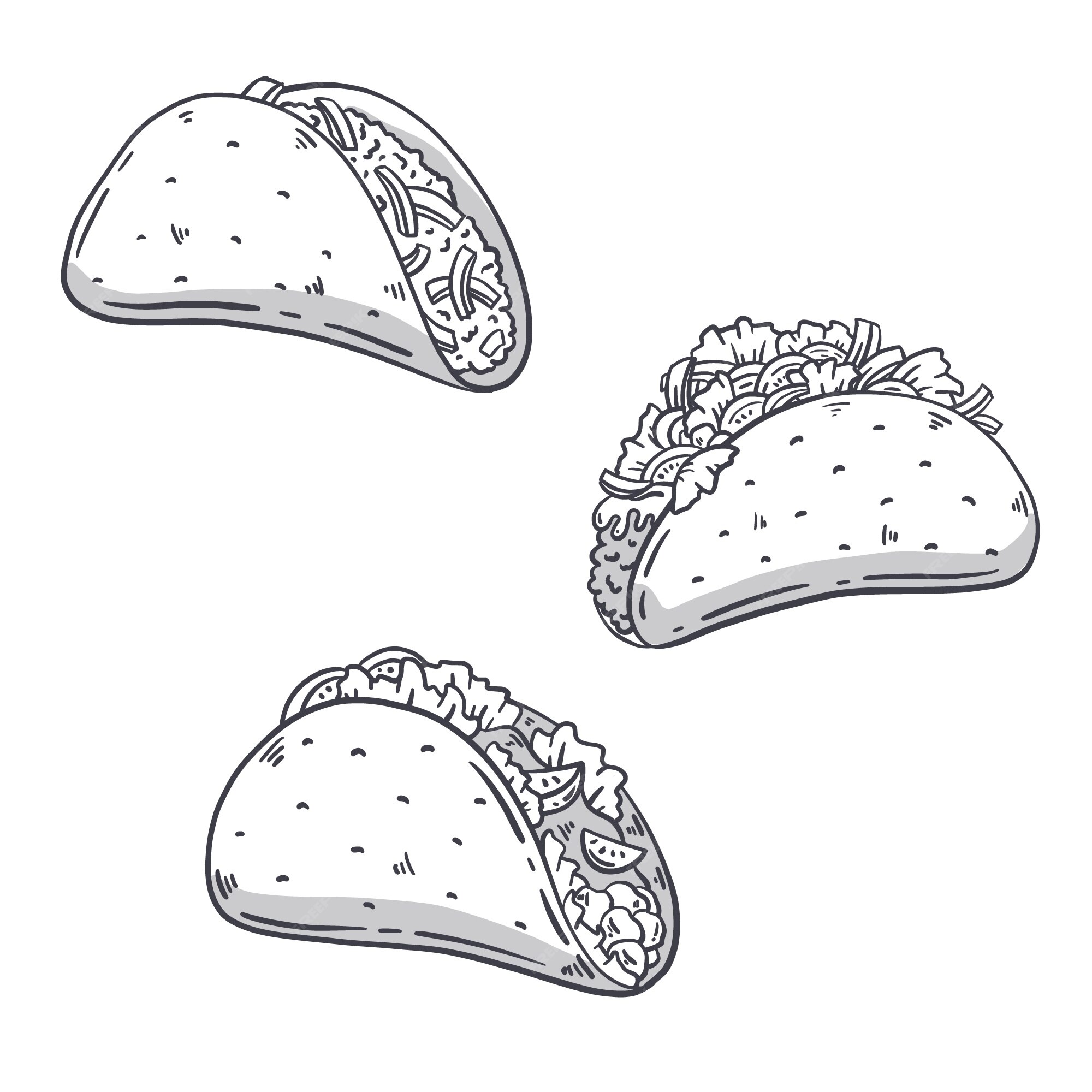 Free vector hand drawn taco outline illustration