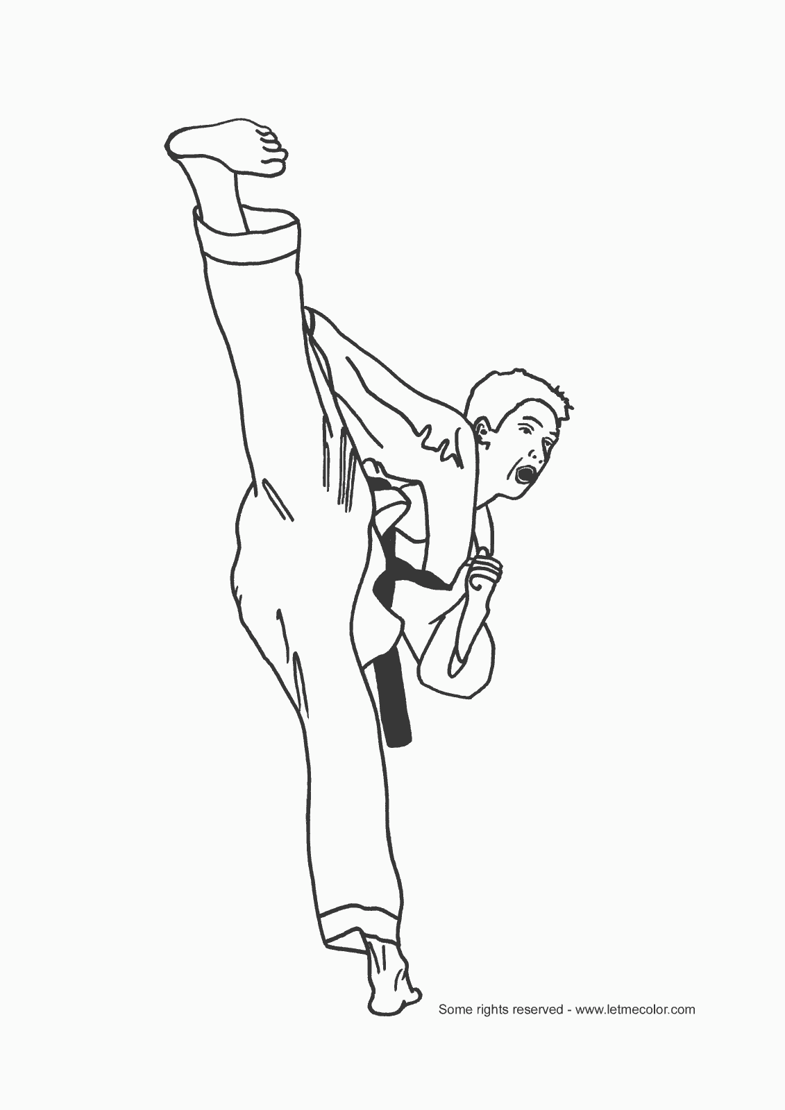 Taekwondo martial art free coloring page