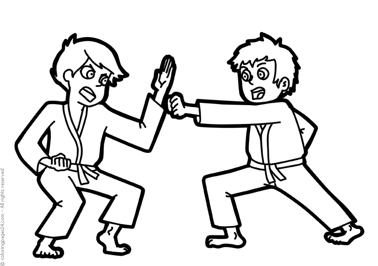 Martial arts coloring pages