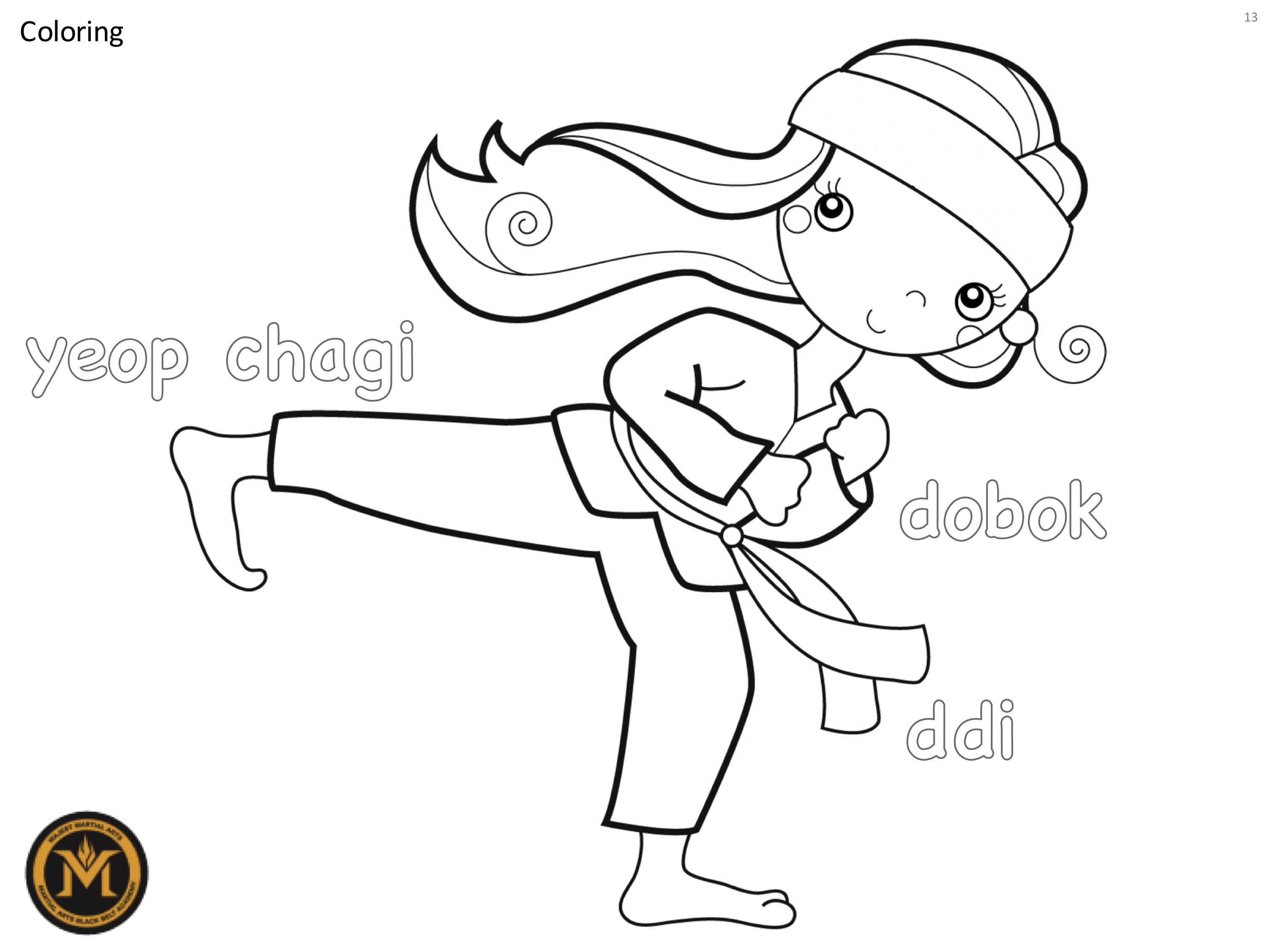 Worksheets majest martial arts