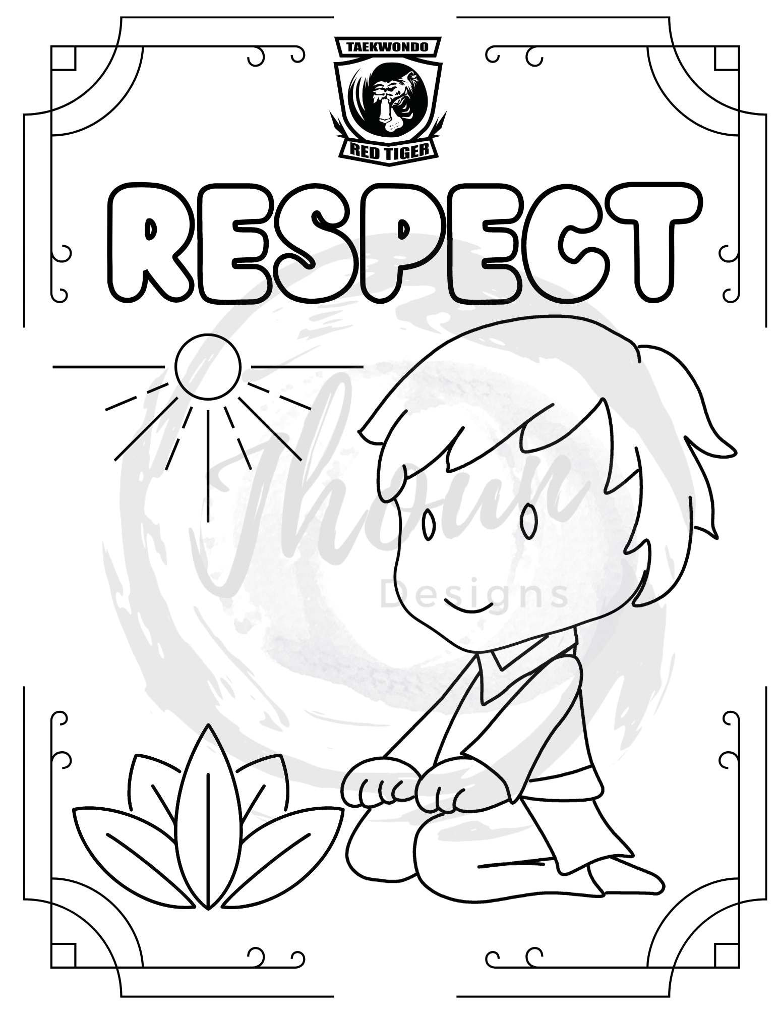 Respect coloring page