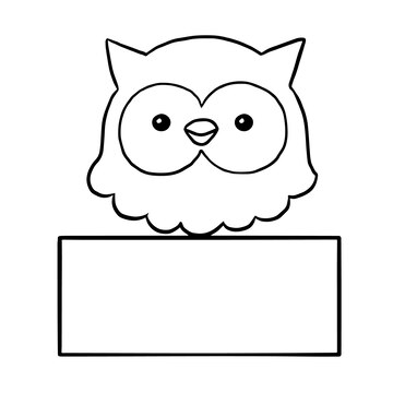 Premium vector owl cartoon animal cute kawaii doodle coloring page drawing