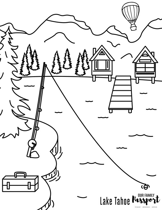 Lake tahoe usa coloring page download now