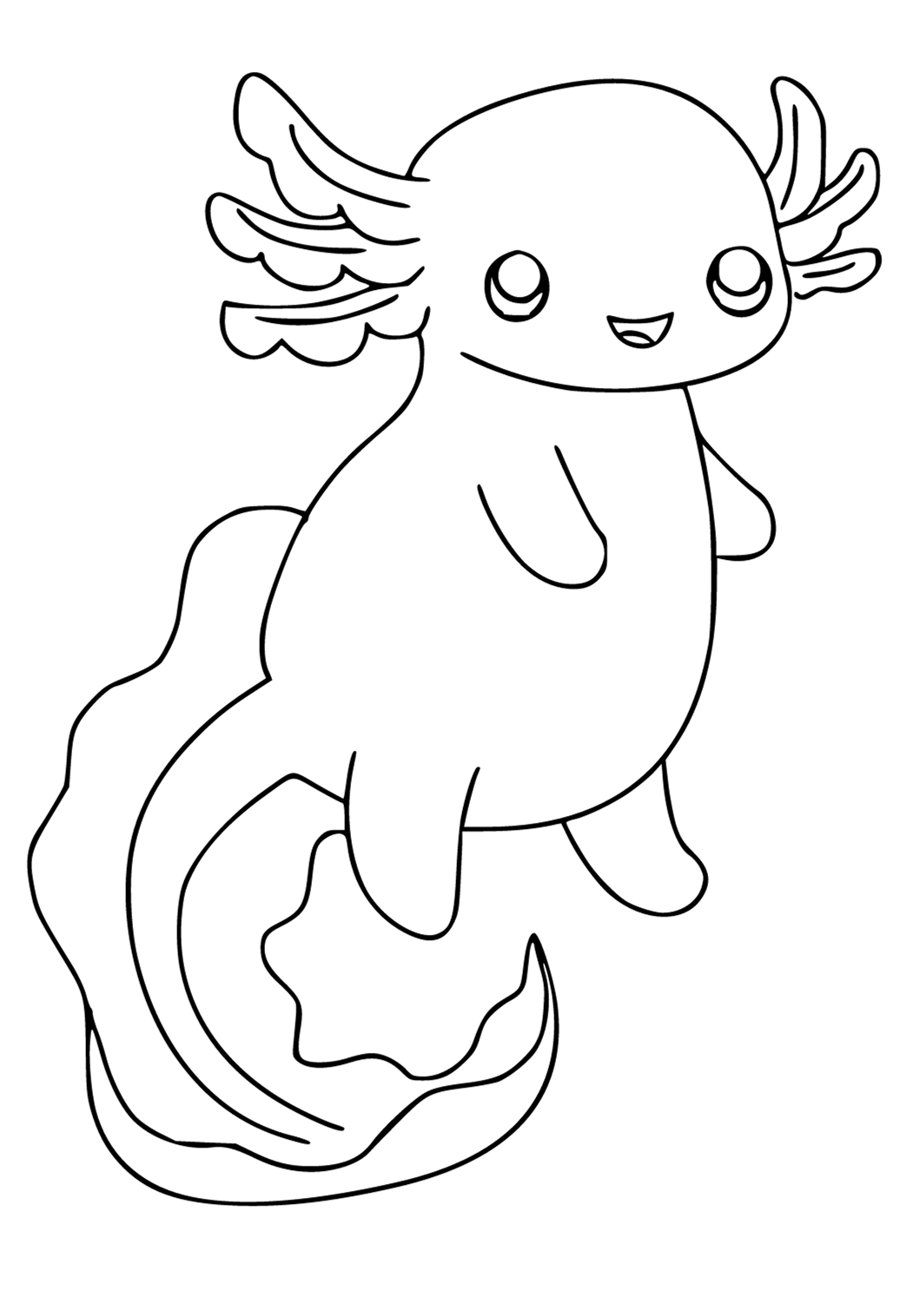 Free printable axolotl tail coloring page for adults and kids