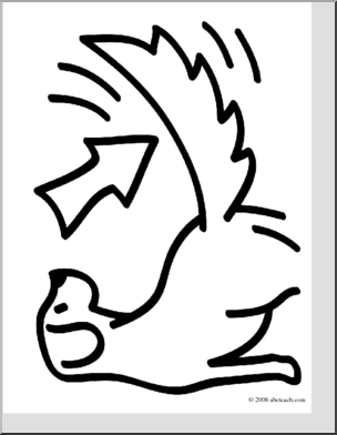 Clip art basic words tail coloring page i