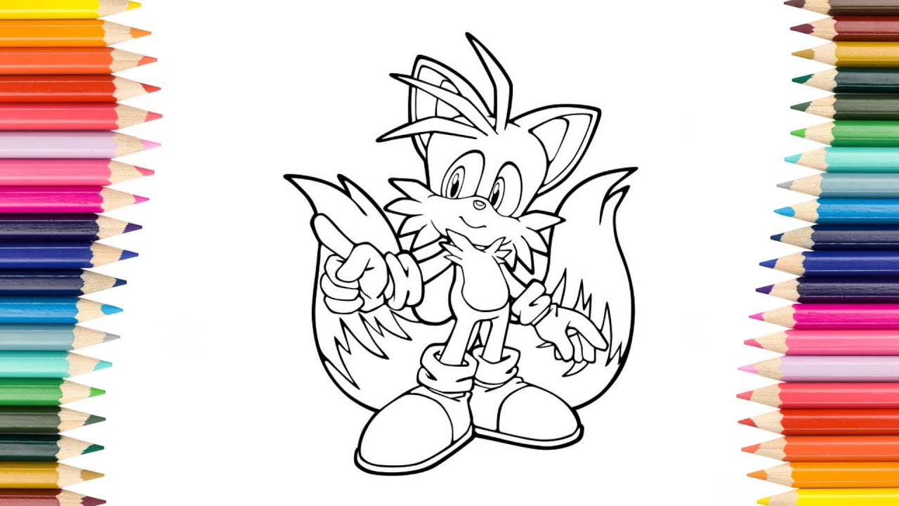 Classic tails coloring page
