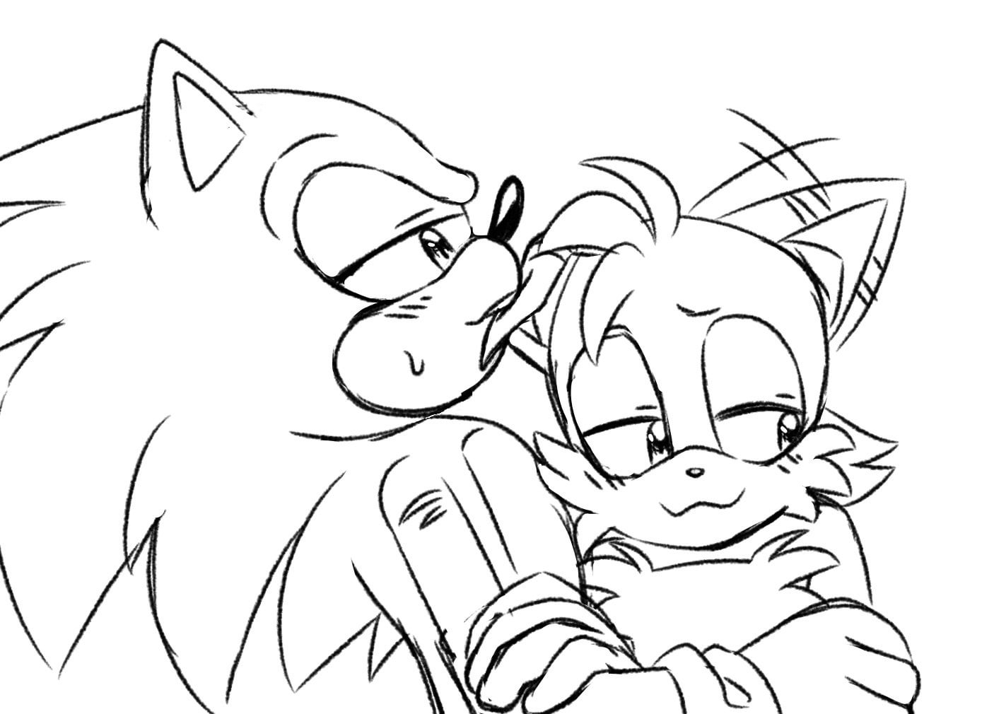 Sonic giving a little ear nibble sontails art by la gata golosa rsontails