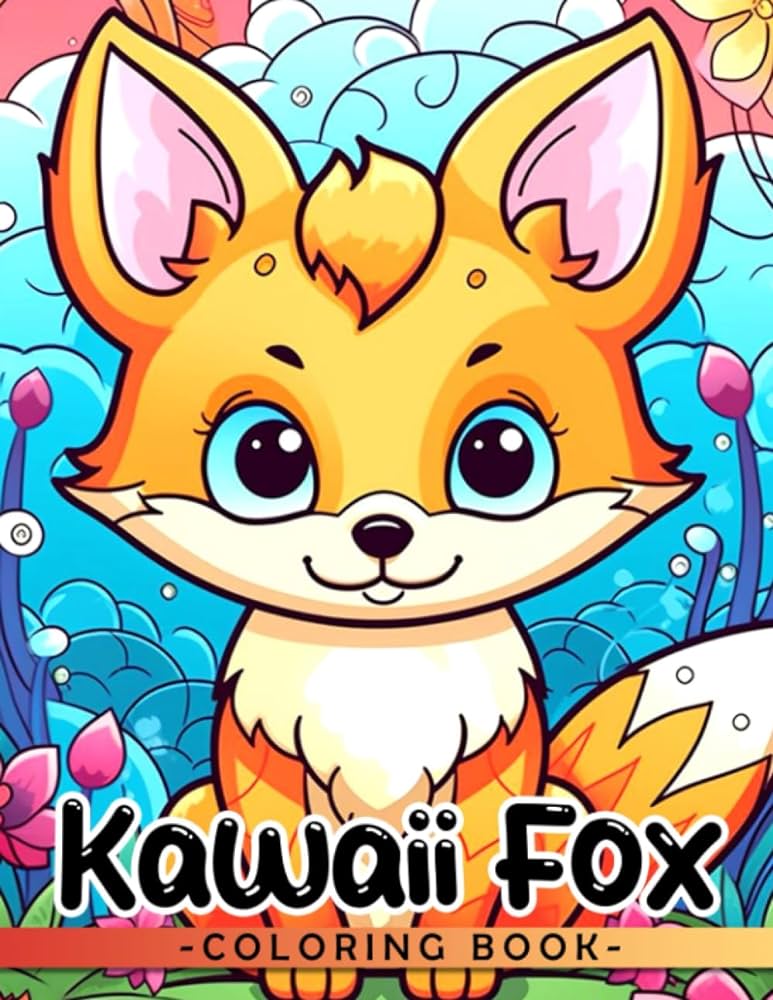 Kawaii fox coloring book cute animal coloring pages with wonderful illustrations for kids to have fun and relax ideal gift for birthdays day hahn isha books