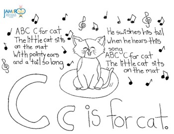 Free c is for cat coloring sheet by jamaroo kids tpt