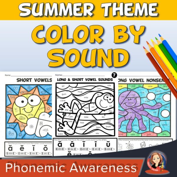Summer phonics sound coloring pages for phonemic awareness made by teachers