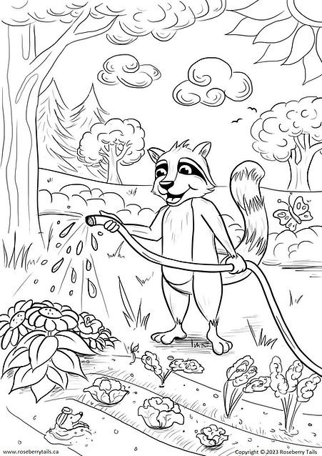 Colouring pages roseberry tails
