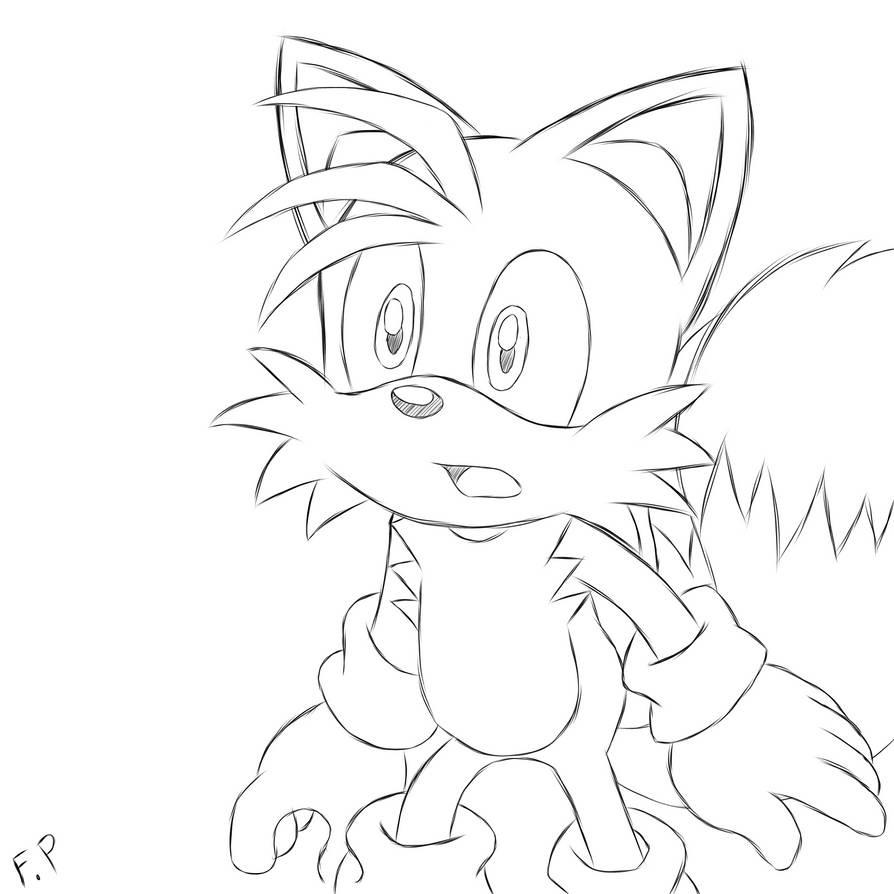 Miles tails prower black and white by freypagani rmilesprower