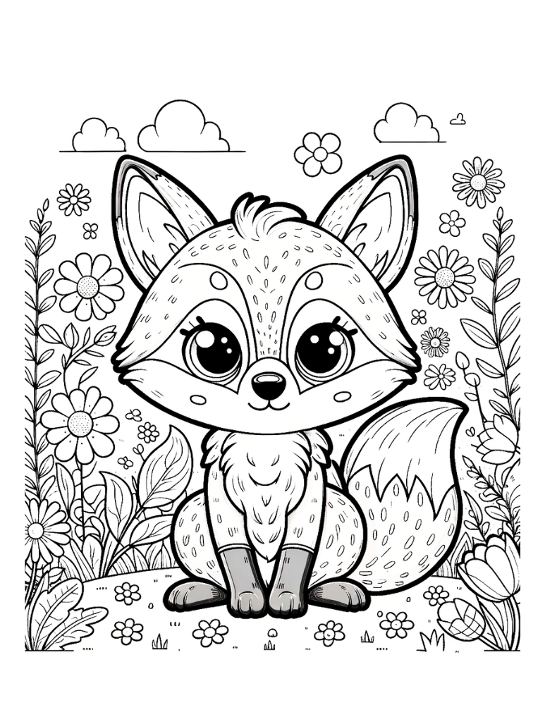 Free fox coloring pages for kids