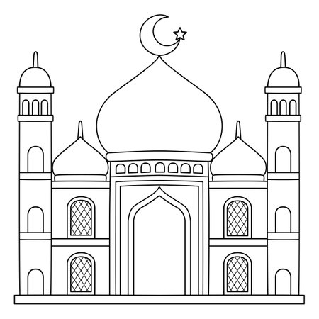 Mosque coloring pages stock illustrations cliparts and royalty free mosque coloring pages vectors