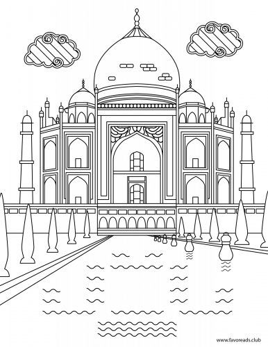 Taj mahal coloring pages taj mahal castle coloring page
