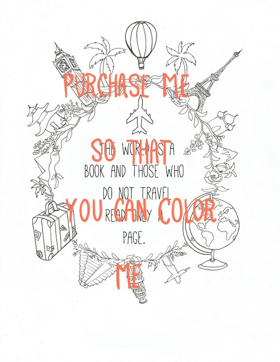 Adult coloring pages set japan travel quote taj mahal india coloring book print out and color