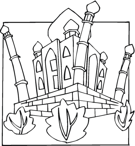 Taj mahal coloring page free printable coloring pages