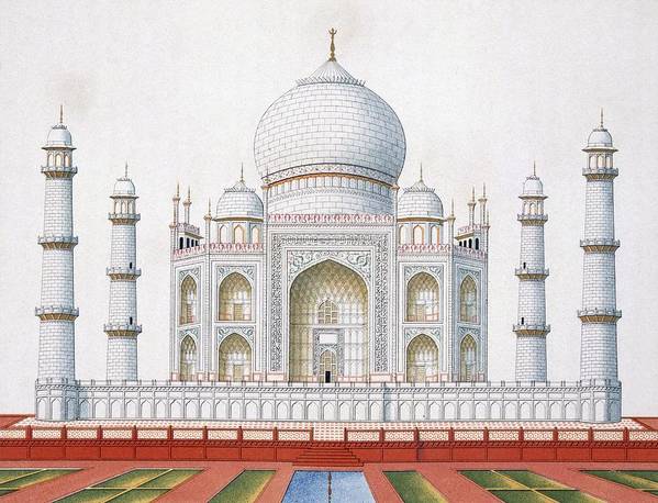 The taj mahal art print by german school