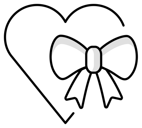 Heart with ribbon emoji coloring page free printable coloring pages