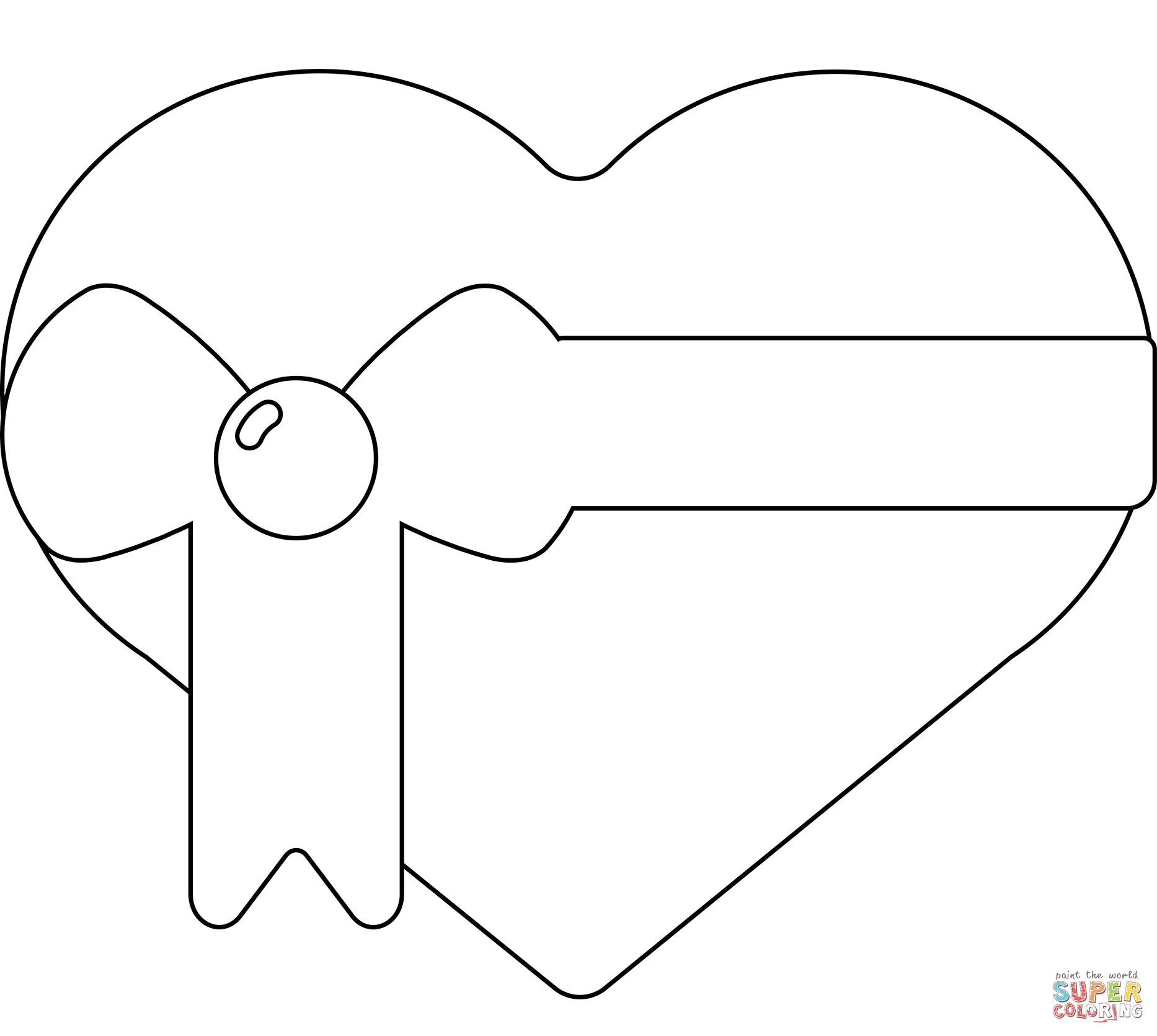 Heart with ribbon emoji coloring page free printable coloring pages