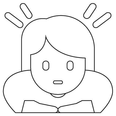 Woman bowing emoji coloring page free printable coloring pages