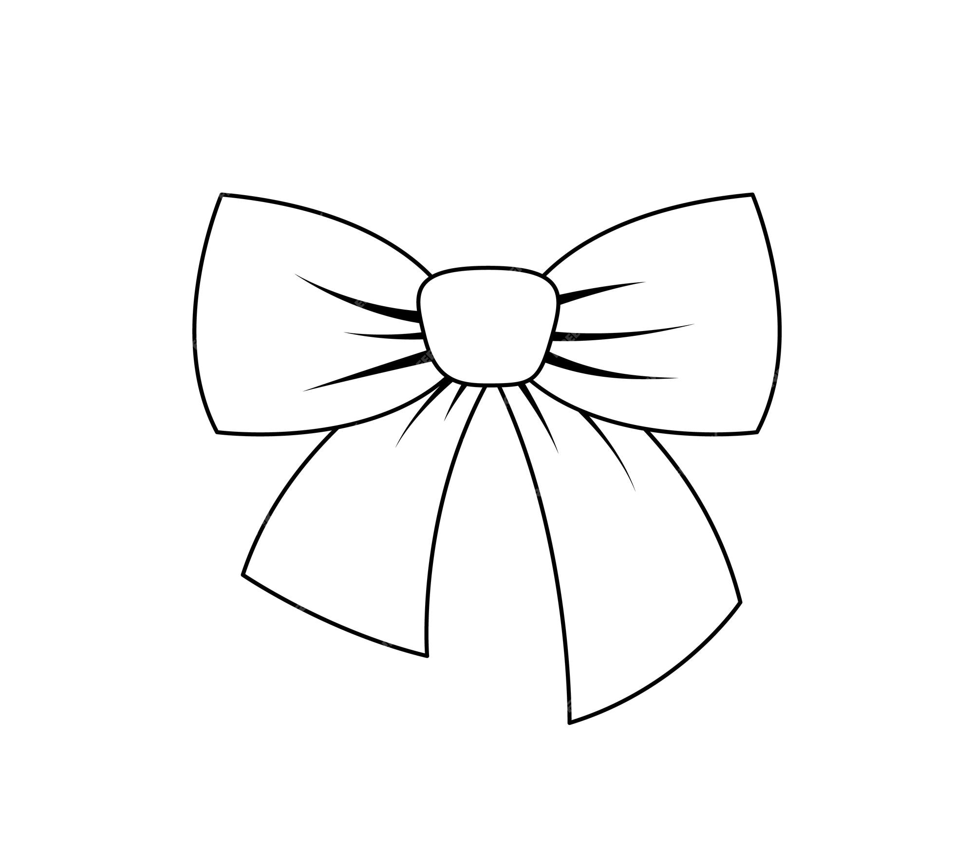 Premium vector cute bow coloring book black and white bow vector