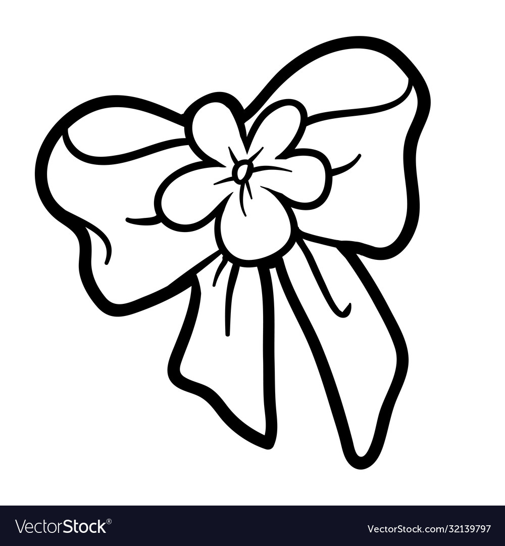 Coloring book bow royalty free vector image